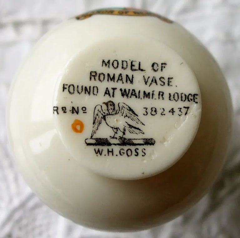 Antique W.H. Goss ~ Walmer Roman Vase ~ A.C.C. No. 280 ~ Manor of Newlyn