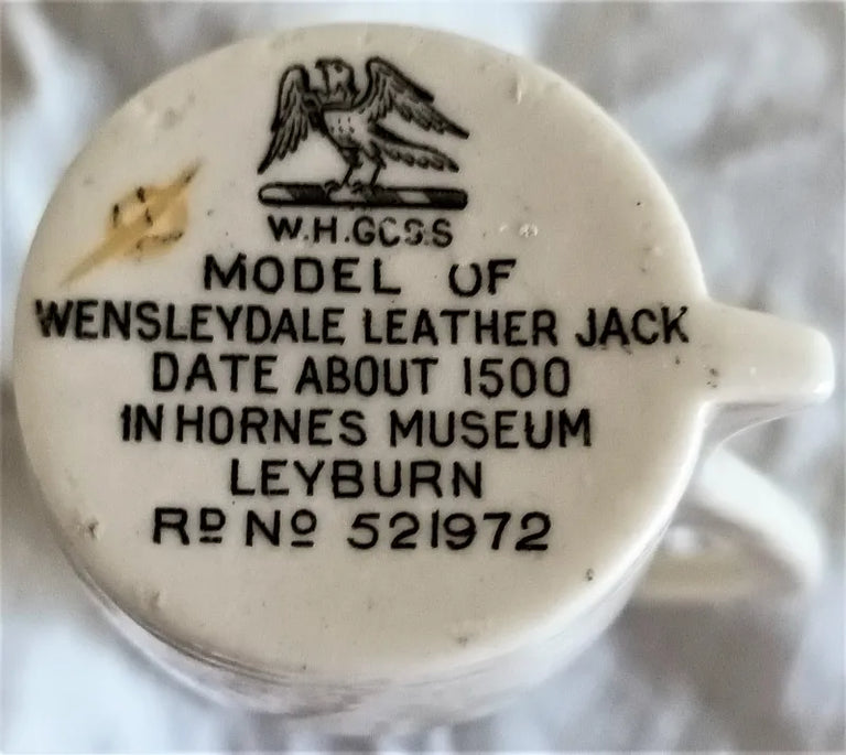 Antique W.H. Goss ~ Wensleydale Leyburn Leather Jack ~ Bangor University
