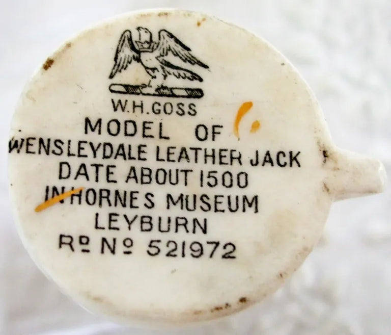 Antique W.H. Goss ~ Wensleydale Leyburn Leather Jack ~ A.C.C. No. 289 ~ Falmouth