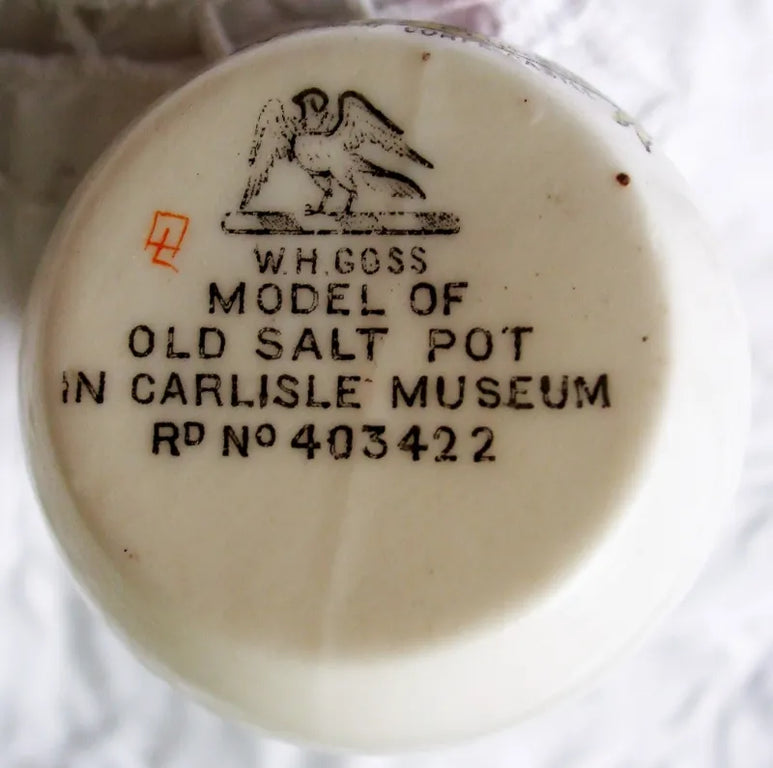 Antique W.H. Goss ~ Carlisle Old Salt Pot ~ A.C.C. No. 48 ~ Alan de Plunkenet From Corfe Castle