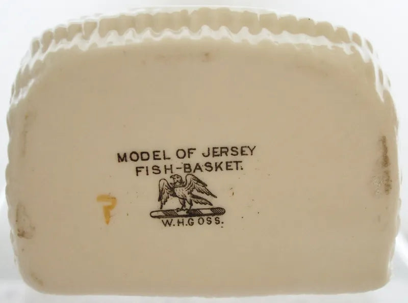 Antique W.H. Goss ~ Jersey Fish Basket ~ A.C.C. No. 52(3)a ~ Brixham Harbour & Market
