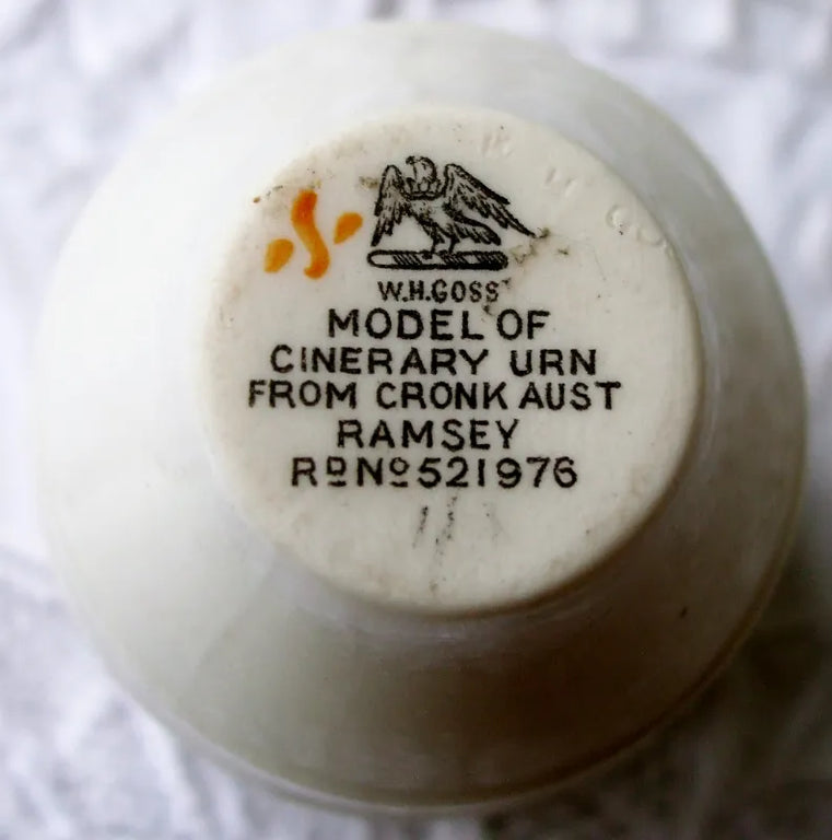 Antique W.H. Goss ~ Ramsey Cronk Aust Cinerary Urn ~ A.C.C. No. 77 ~ Ancient Manor of Halesworth