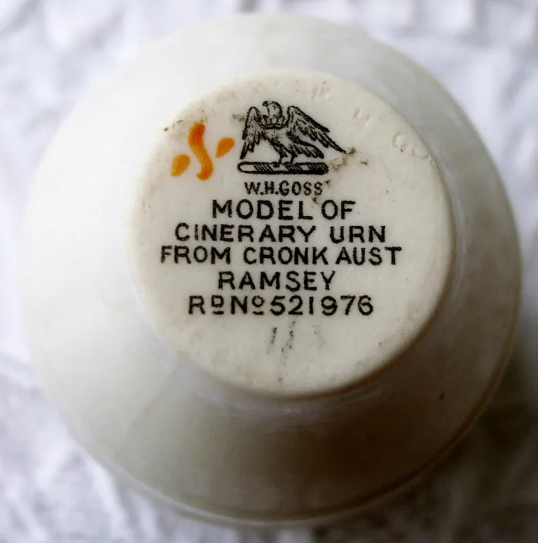 Antique W.H. Goss ~ Ramsey Cronk Aust Cinerary Urn ~ A.C.C. No. 77 ~ Ancient Manor of Halesworth