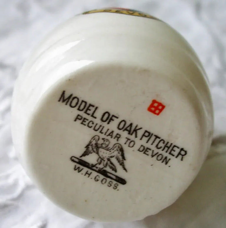 Antique W.H. Goss ~ Devon Oak Pitcher ~ A.C.C. No. 84 ~ Devon ~ * MATCHING ARMS *