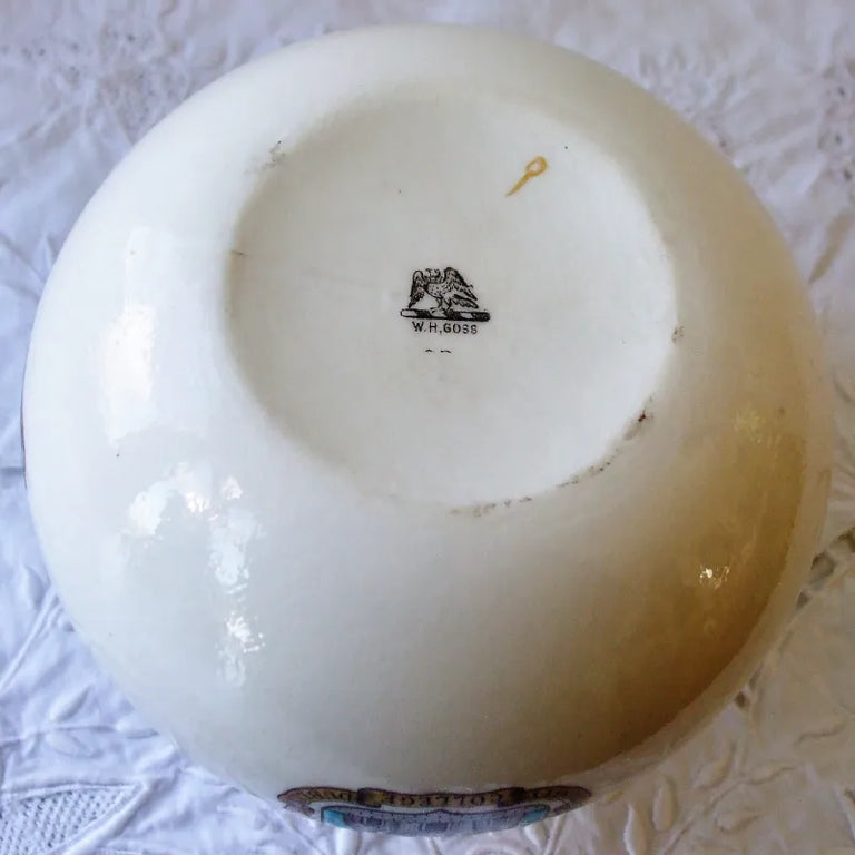 Antique W.H. Goss ~ Fairy Ball Vase ~ Crinkle Top ~ Arms of Ireland