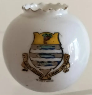 Antique W.H. Goss ~ Fairy Ball Vase ~ Crinkle Top ~ Worthing