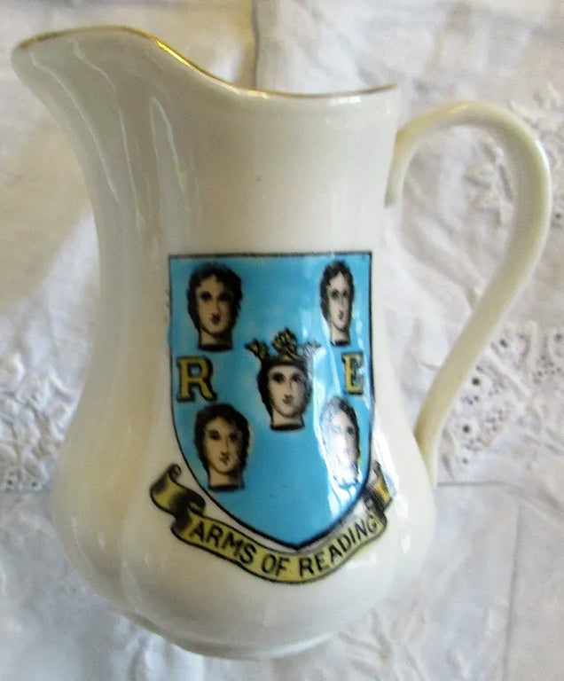 Antique W.H. Goss ~ High Melon Milk Jug ~ Arms of Reading