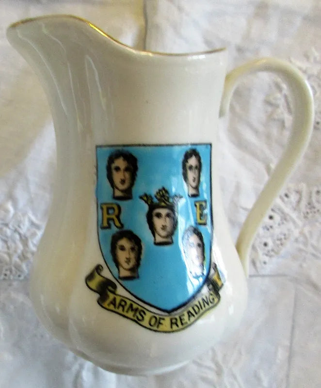 Antique W.H. Goss ~ High Melon Milk Jug ~ Arms of Reading