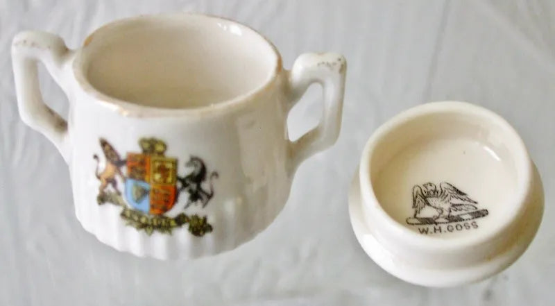 Antique W.H. Goss ~ Sugar Basin and Cover ~ Royal Arms