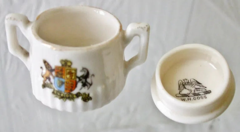 Antique W.H. Goss ~ Sugar Basin and Cover ~ Royal Arms
