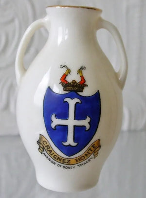 Antique W.H. Goss ~ Exeter Vase ~ A.C.C. No. 111 ~ Manor of Bovey Tracey