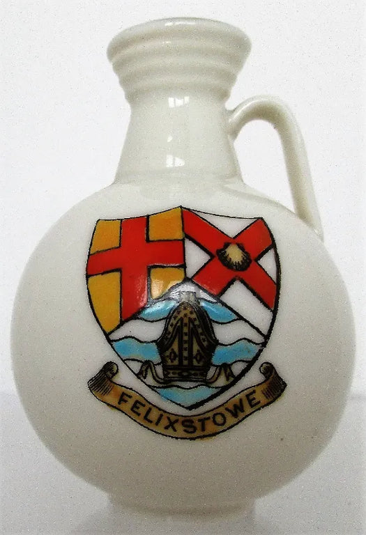 Antique W.H. Goss ~ Felixstowe Roman Ewer ~ A.C.C. No. 113 ~ Felixstowe * MATCHING ARMS *