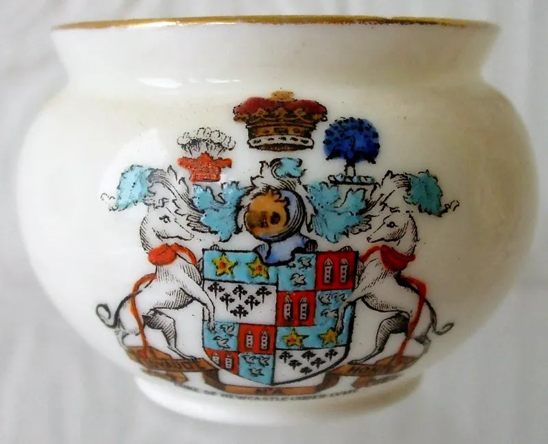 Antique W.H. Goss ~ Glastonbury Terracotta Bowl ~ A.C.C. No. 123 ~ Duke of Newcastle-under-Lyne