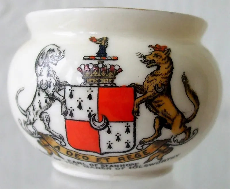 Antique W.H. Goss ~ Glastonbury Terracotta Bowl ~ A.C.C. No. 123 ~ Earl of Stanhope