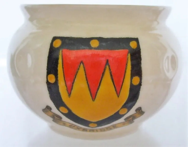 Antique W.H. Goss ~ Glastonbury Terracotta Bowl ~ A.C.C. No. 123 ~ Uxbridge
