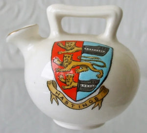 Antique W.H. Goss ~ Hastings Kettle ~ A.C.C. No. 140 ~ Hastings ~ * MATCHING ARMS *