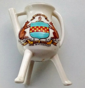 Antique W.H. Goss ~ Bettws-y-Coed Ancient Bronze Kettle ~ A.C.C. No. 19 ~ Arms of Kilmarnock