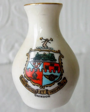 Antique W.H. Goss ~ Swindon Vase ~ A.C.C. No. 268 ~ Swindon ~ * MATCHING ARMS *