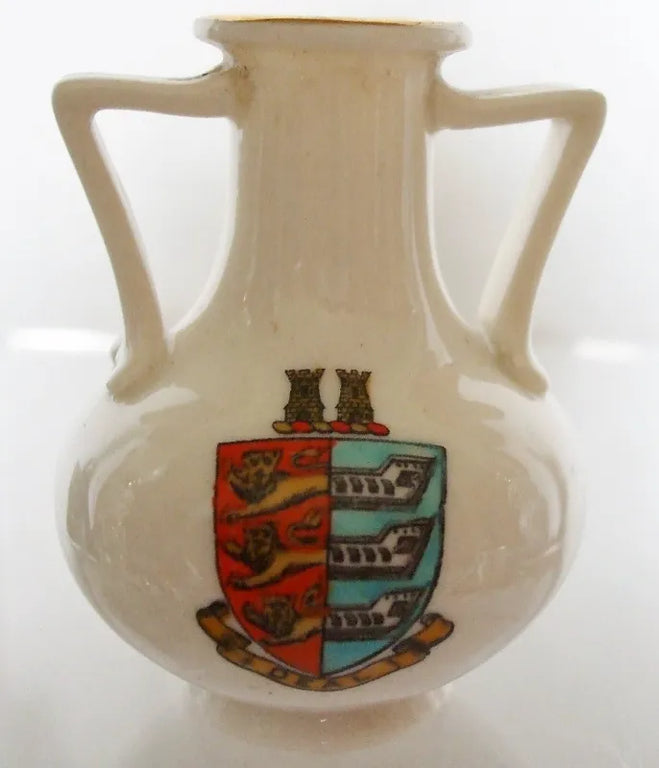 Antique W.H. Goss ~ Walmer Roman Vase ~ A.C.C. No. 280 ~ Deal ~ * MATCHING ARMS *
