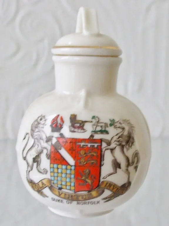 Antique W.H. Goss ~ Welsh Milk Can and Lid ~ A.C.C. No. 287 ~ Duke of Norfolk