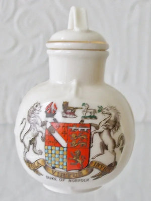 Antique W.H. Goss ~ Welsh Milk Can and Lid ~ A.C.C. No. 287 ~ Duke of Norfolk