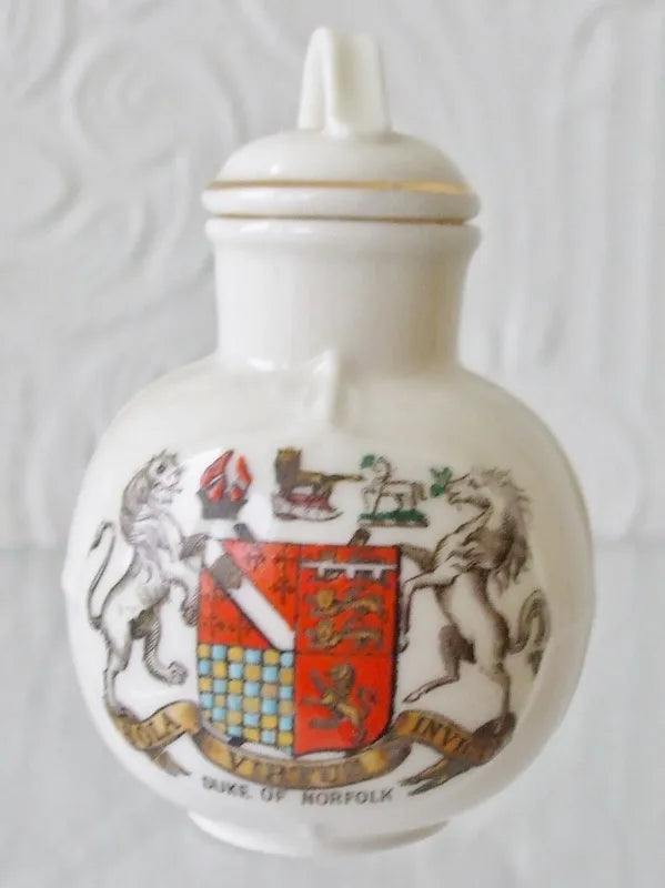 Antique W.H. Goss ~ Welsh Milk Can and Lid ~ A.C.C. No. 287 ~ Duke of Norfolk