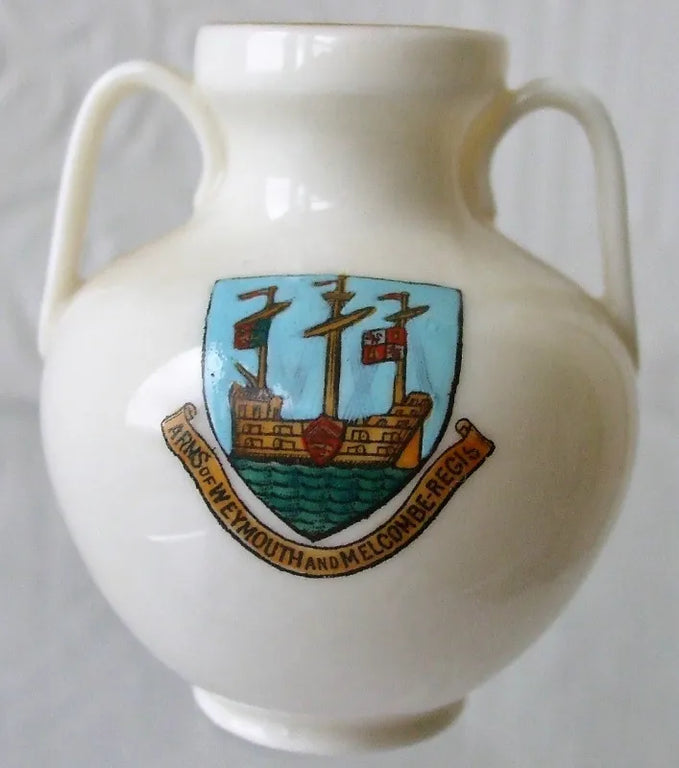 Antique W.H. Goss ~ Weymouth Roman Vase ~ A.C.C. No. 290 ~ Weymouth & Melcombe  * MATCHING ARMS *