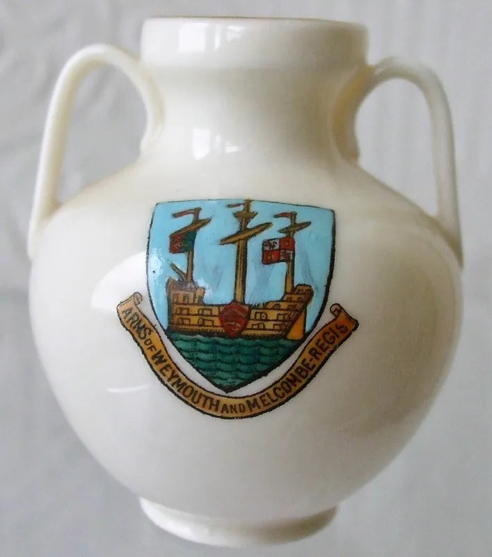 Antique W.H. Goss ~ Weymouth Roman Vase ~ A.C.C. No. 290 ~ Weymouth & Melcombe  * MATCHING ARMS *