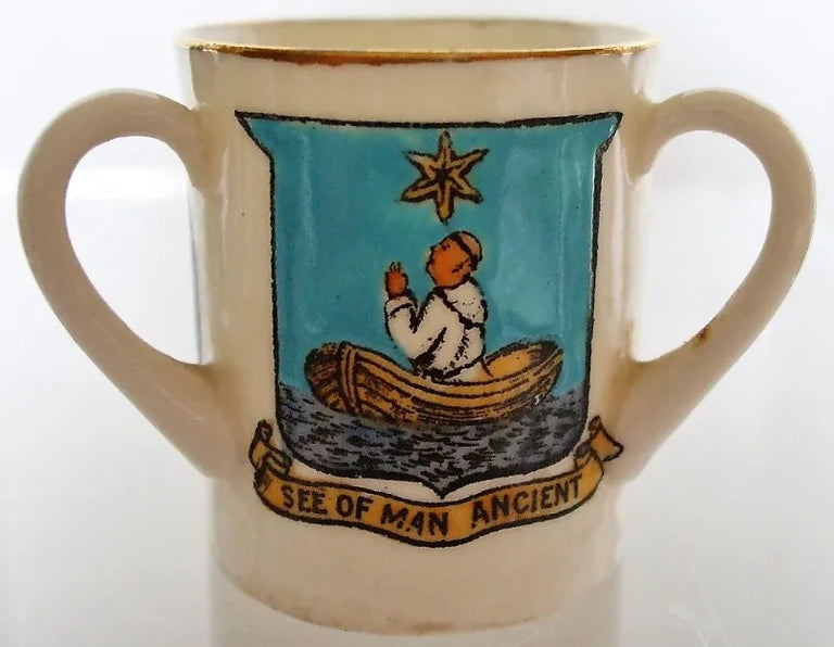 Antique W.H. Goss ~ Fairy Tyg ~ A.C.C. No. 475 ~ Isle of Man ~ Douglas ~ See of Man Ancient