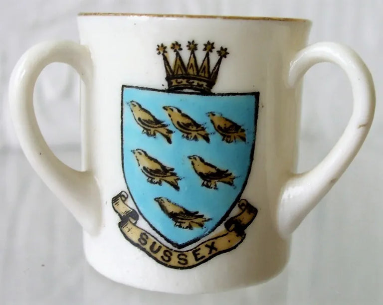 Antique W.H. Goss ~ Fairy Tyg ~ A.C.C. No. 475 ~ Sussex ~ Eastbourne ~ Pevensey