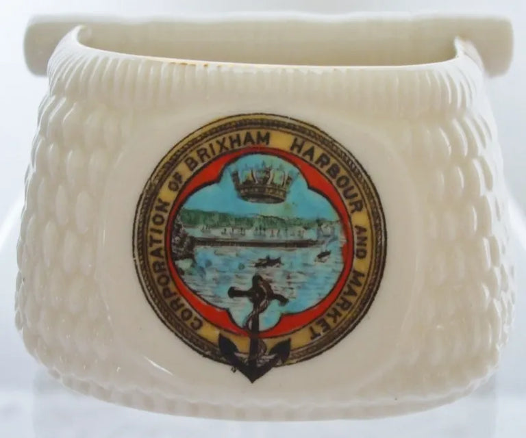 Antique W.H. Goss ~ Jersey Fish Basket ~ A.C.C. No. 52(3)a ~ Brixham Harbour & Market