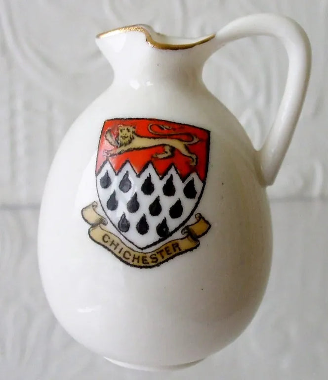 Antique W.H. Goss ~ Chichester Roman Ewer ~ A.C.C. No. 59 ~ Chichester ~ * MATCHING ARMS *