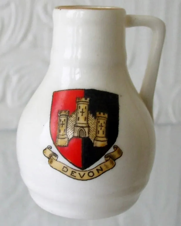 Antique W.H. Goss ~ Devon Oak Pitcher ~ A.C.C. No. 84 ~ Devon ~ * MATCHING ARMS *