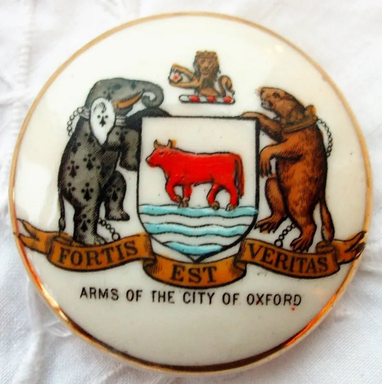 Antique W.H. Goss ~ Lid / Cover { Small } ~ City of Oxford