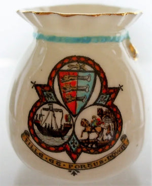 Antique W.H. Goss ~ Fairy Bag Vase ~ Crinkle Top ~ Dover