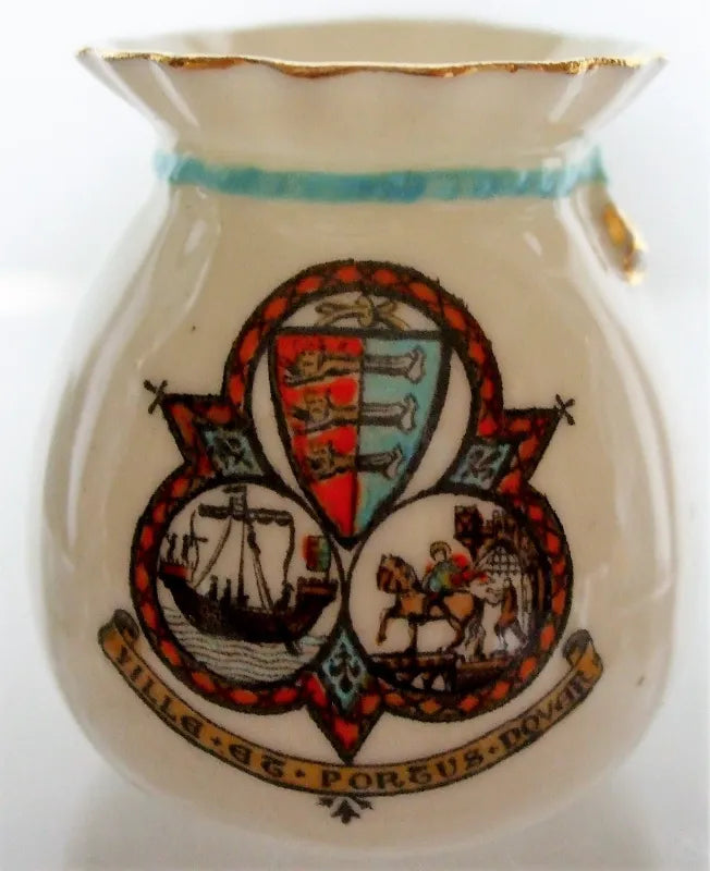 Antique W.H. Goss ~ Fairy Bag Vase ~ Crinkle Top ~ Dover