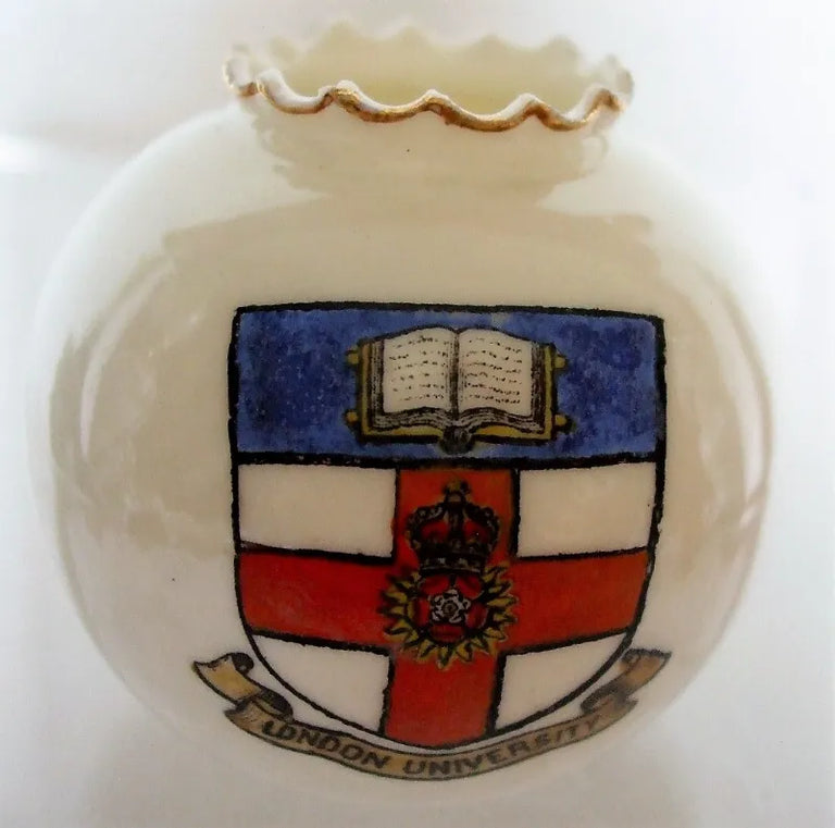 Antique W.H. Goss ~ Fairy Ball Vase ~ Crinkle Top ~ London University