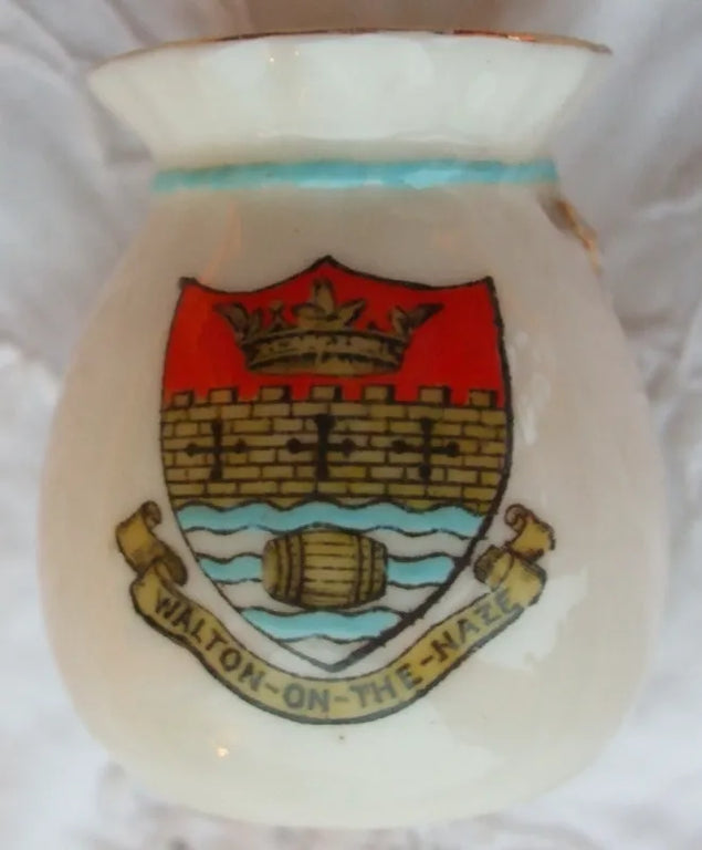 Antique W.H. Goss ~ Fairy Bag Vase ~ Crinkle Top ~ Walton-on-the-Naze