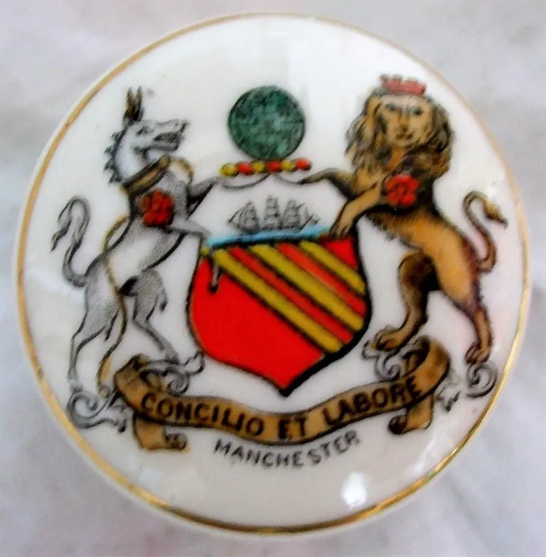 Antique W.H. Goss ~ Cylinder Lip Salve Pot and Cover ~ Manchester