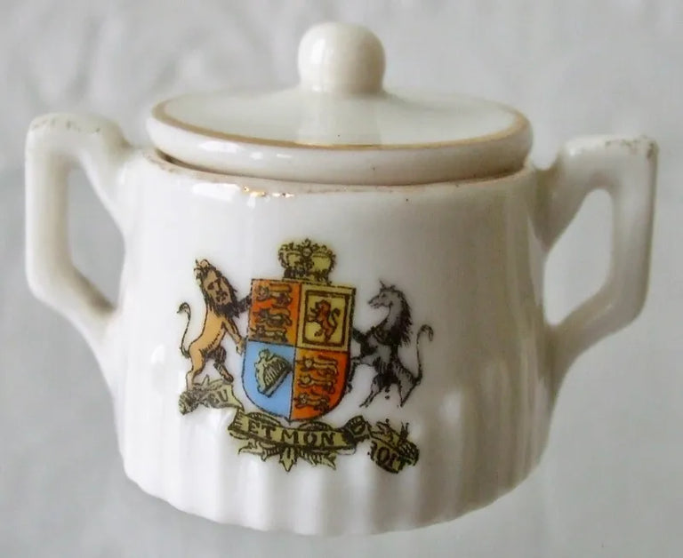 Antique W.H. Goss ~ Sugar Basin and Cover ~ Royal Arms