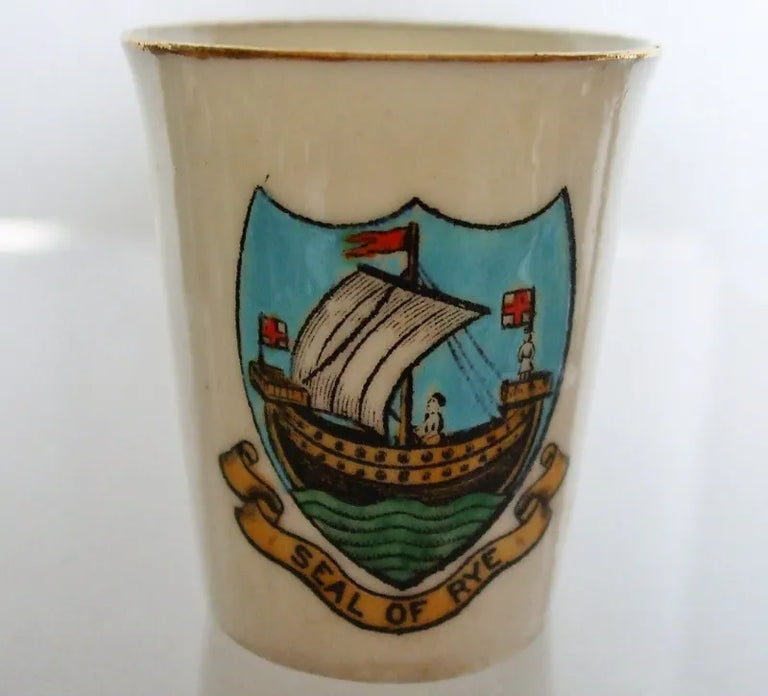 Antique W.H. Goss ~ Taper Beaker ~ Seal of Rye