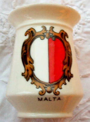Antique W.H. Goss ~ Wide Taper Vase with Everted Rim ~ Malta