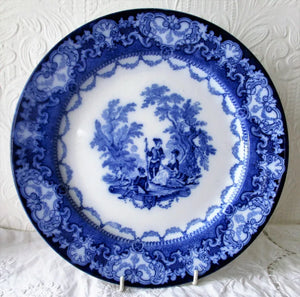 Antique Victorian Flo-Blue "Watteau" Plate ~ Doulton Burslem