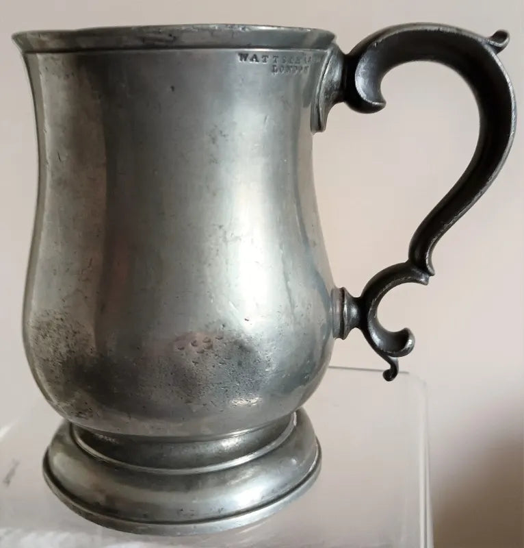 Antique English Georgian Pewter Pint 