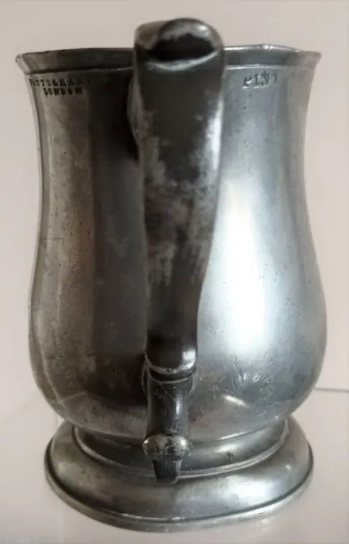 Antique English Georgian Pewter Pint 