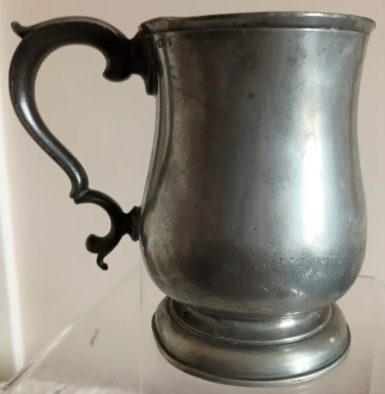 Antique English Georgian Pewter Pint 