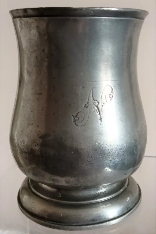 Antique English Georgian Pewter Pint 