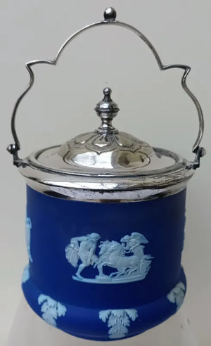 Antique English Wedgwood Jasperware Biscuit Barrel