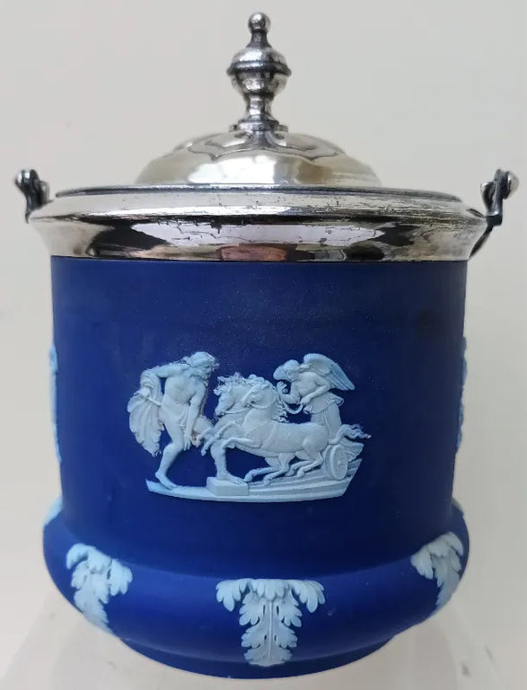 Antique English Wedgwood Jasperware Biscuit Barrel