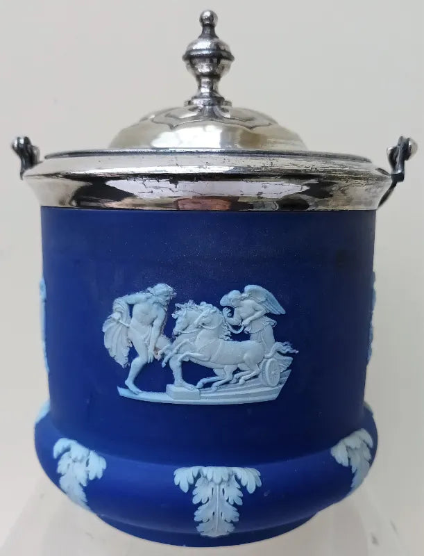 Antique English Wedgwood Jasperware Biscuit Barrel
